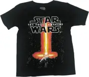 Star Wars The Force Awakens Boy's Light SaberT-Shirt Small 6/8