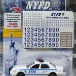 42771綠光1/64 2011款福特維多利亞皇冠警車NYPD警車 帶編號水貼