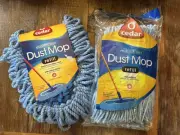 Lot 2 O-Cedar Every Which Way Dual Action Dust Mop Head Refill Blue Microfiber
