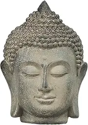 Homyl Buddha Head Statue Figurine Fengshui Porch Office Desktop Decorative Ornament Indoor/Outdoor Meditating Sculpture