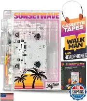 Walkman Retro Cassette Player Transparent Design with Wired Headphones Blueto