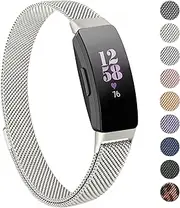 Metal Stainless Steel Bands for Fitbit Inspire 2 Band & Fitbit Inspire HR Band, Adjustable Comfortable Loop Magnetic Milanese Mesh Replacement Strap Women Men for Fitbit Inspire 2/Inspire/Inspire hr/Ace 3/Ace 2