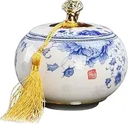 sealed lids, Ceramic Tea Jar,Storage Jars Chinese Style Ceramics Tea Container, Porcelain Tea Storage Jar Smooth