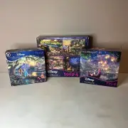 NEW Disney Thomas Kinkade Puzzle Lot of 3 Princess Frog Tangled Set of 4