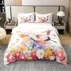 100% Bedding Set Romantic Floral Duvet Cover Twin,Bohemian Butterflies