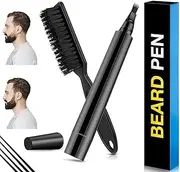 Proxima Direct Beard Pen Filler for Men, Beard Pencil Creates Natural Looking Beard Long Lasting Waterproof with Bristle Brush (Black)