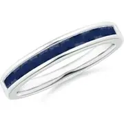 Channel Set Square Sapphire Half Eternity Ring