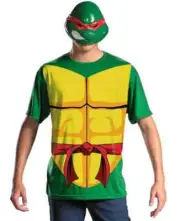 Raphael Shirt Mask TMNT Teenage Mutant Ninja Turtles Halloween Adult Costume