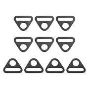10 x Adjuster Triangle with Bar Swivel Clip D Dee Ring Buckle Black 0.98"