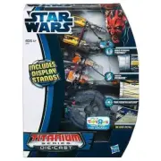 STAR WARS 3 DIECAST METAL TITANIUM SERIES SET ANAKIN SEBULA PODRACER BATTLESHIP