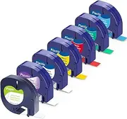 Compatible for DYMO LetraTag Label Tape 91330 16952 91331 91332 91333 91334 91335 Plastic/Paper LetraTag Refill,12mm x 4m (1/2Inch x 13Feet), for DYMO LetraTag Plus LT100H LT100T QX50 Label Makers