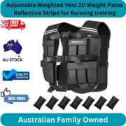 Adjustable Weighted Vest 20 Weight Packs Reflective Stripe for Running training