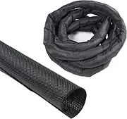 Auspirit Self Closing Braid Sleeve Wrap Cable Organizer Loom Cord Protector for TV Computer USB Cable Power Cord Audio Cable (25mm-BLK, 6M)