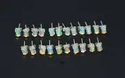 WHOLESALE 11PR 925 SOLID STERLING SILVER ETHIOPIAN OPAL STUD EARRING LOT D163