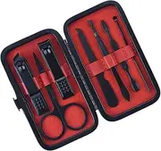AUTSUPPL Stainless Steel Nail Scissors Manicure Kit 7pcs Nail Clippers Set Nail Trimmer Nail Care Tools Portable Nail Clippers for Men Women Black