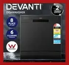 Devanti Black 8-Setting Benchtop Dishwasher – Compact & Powerful