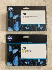 Lot Of 2 Genuine HP 70 / 130ml Light Magenta C9455A + Yellow C9454A New Sealed
