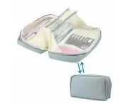 Madesmart Aesthetic Pencil Case 3 Compartments Large Capacity for Students-Blue
