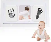 Baby Handprint and Footprint Frame - Handprint Footprint Keepsake Ornament Kit,Safe Clean-Touch Handprint Kit, Hand Print Mold Kit, Keepsake Ornament Kit for Girls