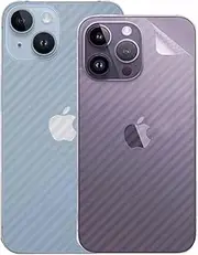 2 pack Screen Protector For iPhone 14 Plus Back Screen Protector 3D Carbon Fiber Ultra Thin Protective Film,Transparent