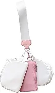 [Generic] Key Chain Wallet - Wristlet Wallet, 3 Coin Purses, Women Coin Pockets, Zipper Wallet for Women | Portable Coin Purse, Key Holder, Coin Pocket, beige, 説明を参照してください