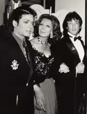 Michael Jackson Sophia Loren & Sylvester Stallone 1987 Old Photo