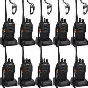 Walkie Talkies 10 Pack Long Range Rechargeable 2 Way Radio UHF 16-Channel with E