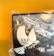 TORINO OLYMPICS PIN WHITE PEACE DOVE NOC USA RINGS OLIVE BRANCH NEW ON CARD