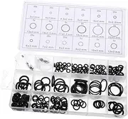 Generic 225 Pcs Sealing Ring Ac Recharge Kit Power Steering Cable Bushing Repair Accessories Kit SAE and Metric Ac Leak Sealer Conditioner Dryer Electrical Gasket Rings Car Ac Black Rubber