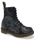 NWB Dr. Martens 1460 Pascal 8-Eye Lace Black Grey Tie Dye Suede Boot sz 5 EU 36