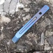 EDC Titanium Alloy Deep Pocket Carry Pry Bar Crowbar Box Cutter Outdoor Tool