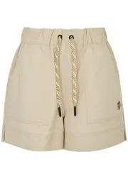 Moncler Logo Shell Shorts - Beige - S (UK 10 / S) S (UK 10 / S)