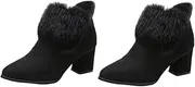 [WRITWAA] Thick Heel Ankle Boots Comfortable High Heels Shoe Inserts Autumn Style