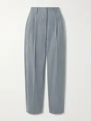 [BLAZÉ Milano] BLAZÉ Milano - Fox Pleated Wool-twill Straight-leg Pants - Light gray - 3 3 Gray