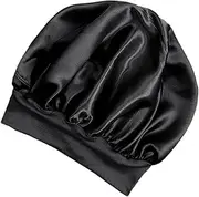 Hair Bonnet Silk - Anti Frizz Satin Bonnet | Mulberry Silk Bonnet for Sleeping Women | Mulberry Silk Bonnet with Elastic Soft Band | Large Bonnet Night Sleep | Silk Hair Wrap for Sleeping Long Hair