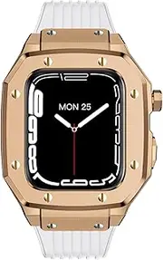 [CEKGDB] For Apple watch band series 7 Alloy Watch Case 44mm 42mm 45mm Silicone Strap Metal Frame Modification Mod Kit