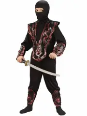 Ninja Fighter Red Costume Boys M 8-10yrs