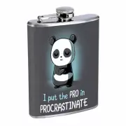 Procrastinate Em1 Flask 8oz Stainless Steel Hip Drinking Whiskey