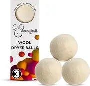 Wool Dryer Balls - Made from 100% Turkish Wool, Softens Clothes, Minimizes Static, and Helps Reduce Drying Time, Sustainable and Reusable - Pack of 3 - Wool Balls Replaces Dryer Sheets