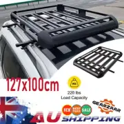 Aluminium Car Roof Rack Basket Double Layer Tray Travel Luggage Carrier Cage