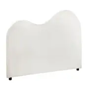 Oikiture Bed Head King Size Headboard Bedhead Boucle Fabric White