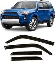 olltoz Smoke Tinted Tape-On Side Window Visor Deflectors Rain Guards Compatible with Toyota 4Runner 2010 - 2021 SR SR5 Trail Limited 2011 2012 2013 2014 2015 2016 2017 2018 2019 2020