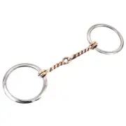 JK Bar H Equine Broken Twisted Wire Copper Mouth O Ring Snaffle Bit|Copper Bits