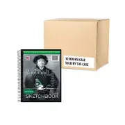 Case of 12 Sketch Books, 100 Sheets of Heavy 50# White Drawing Paper, 9"x12" ...
