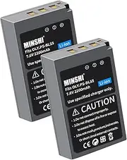 MINSHI BLS-50 、BLS-5 Battery Compatible with Olympus BLS-50，BLS5, E-410, E-420, E-620, E-P1 (2 Pack) 【7.6V 2200mAh 】 High Efficiency Battery