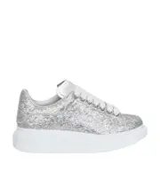 Alexander McQueen Holographic-Effect Lace-Up Sneakers 35,36,37,38,36.5 White