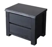 MD Belrose Solid Timber Live Edge Bedside Table with 2 Drawers