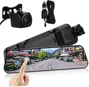 1Set Streaming Camera Full Screen Front Rear Car Recorder with Touchscreen Night Vision Loop Recording Wide Angle for Safe Driving