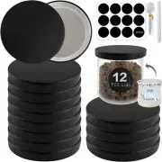 Oui Yogurt Jar Lids Metal 12 Pack Oui Lids Black Lids with Gasket Yoplait Yogurt