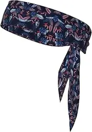 Blue and Orange Bird Sports Strap Double-Sided Headscarf Men's Bow Tie Sports Headscarf Running Yoga Exercise Headband